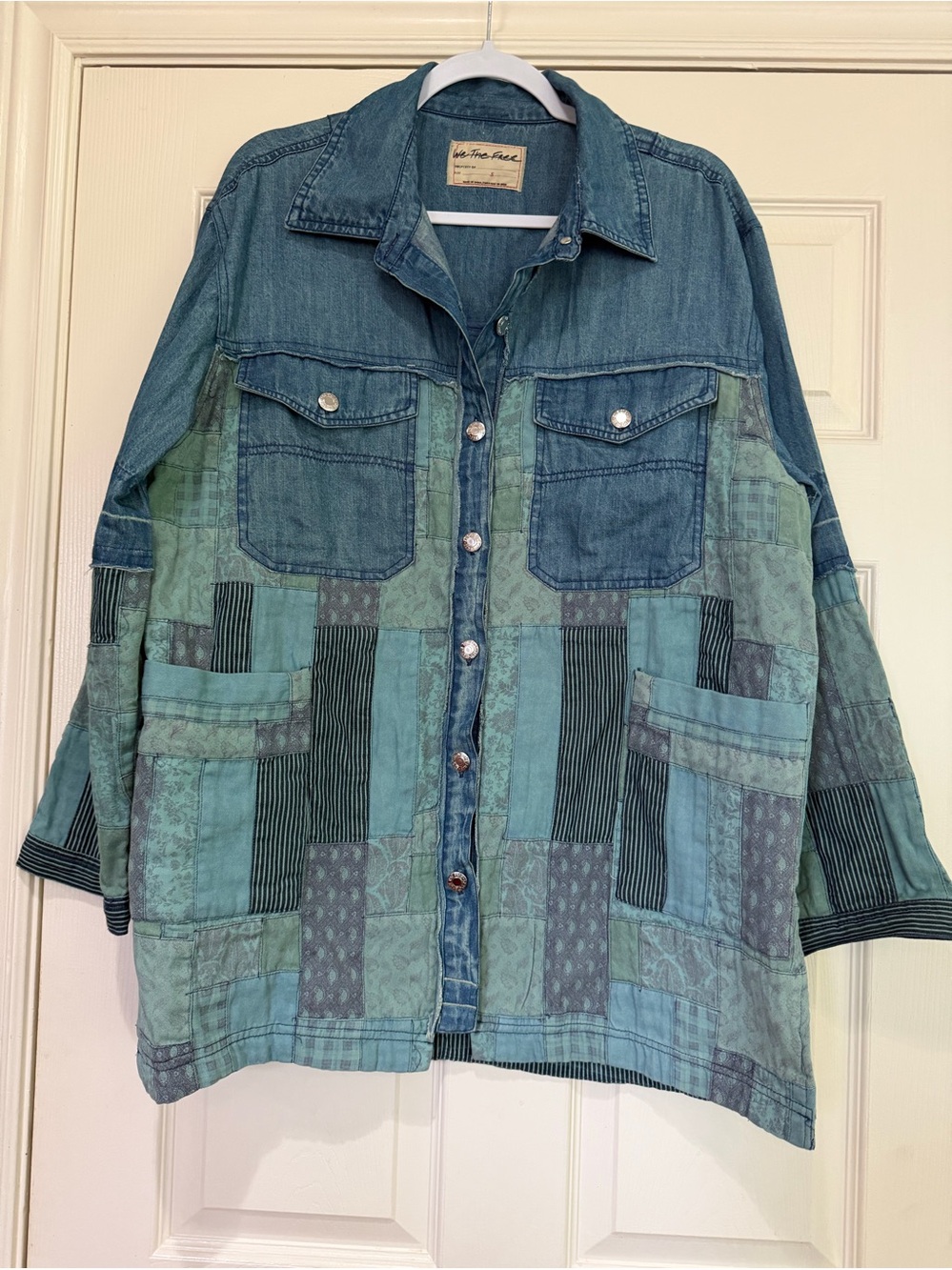 We The Free Heritage Quilted Shirt Jacket Oversized NWOT PTP 24” - Picture 7 of 9